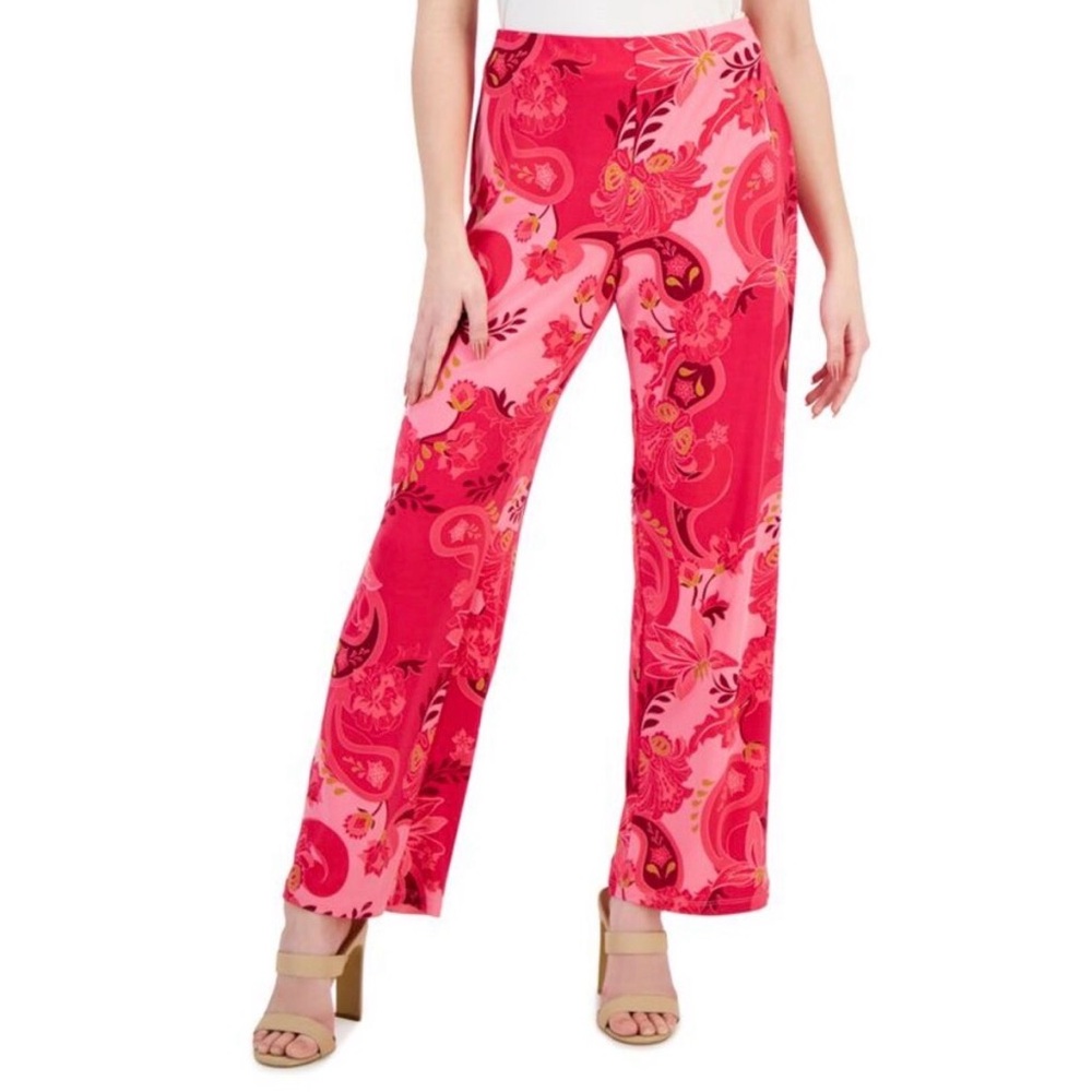 JM Collection Women's Pink Floral Pants